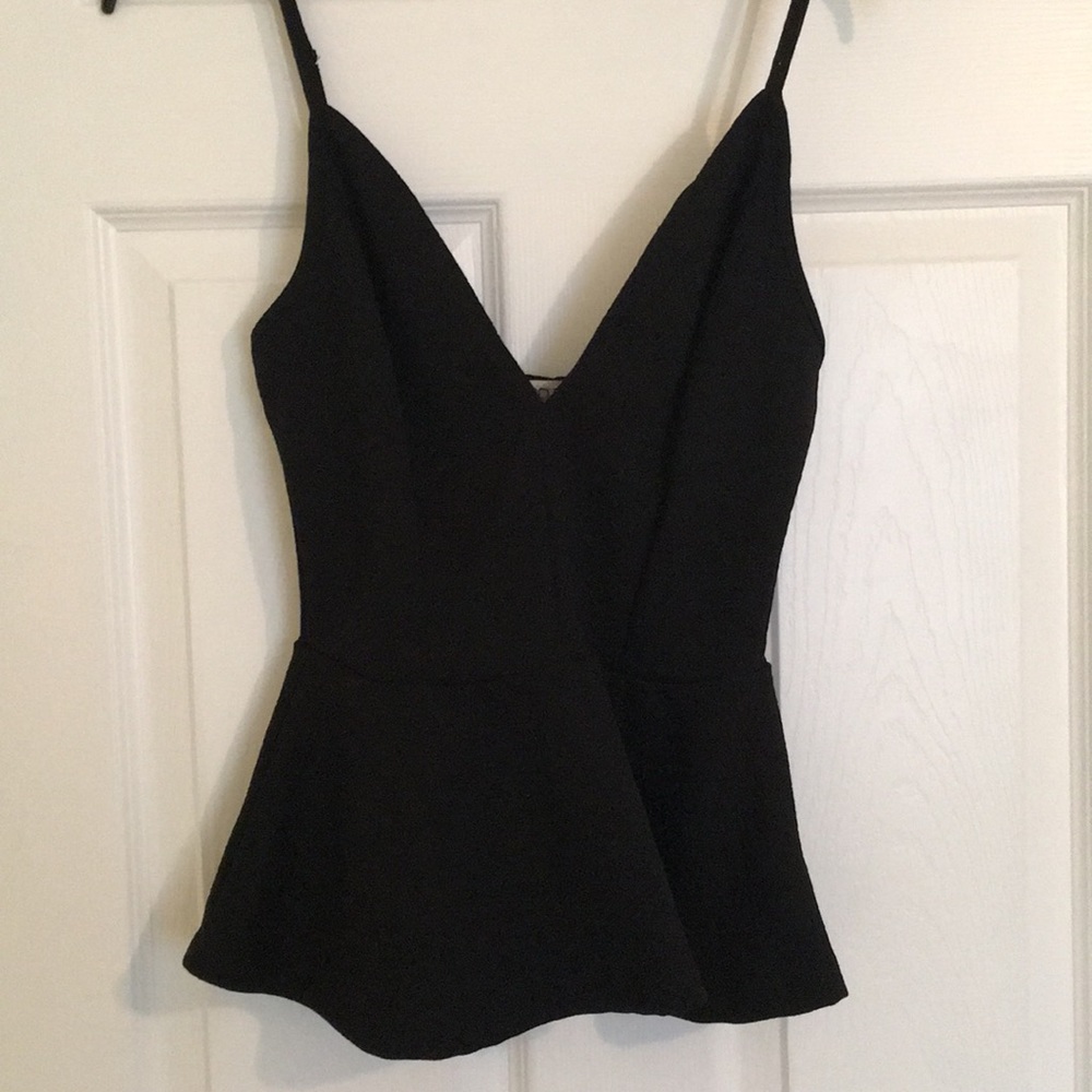Black peplum tank